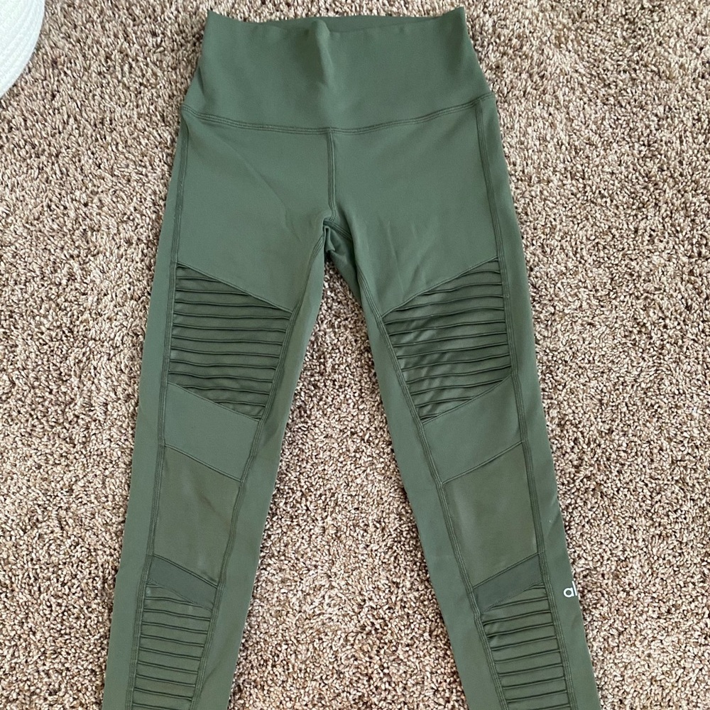 ALO Green Moto Leggings